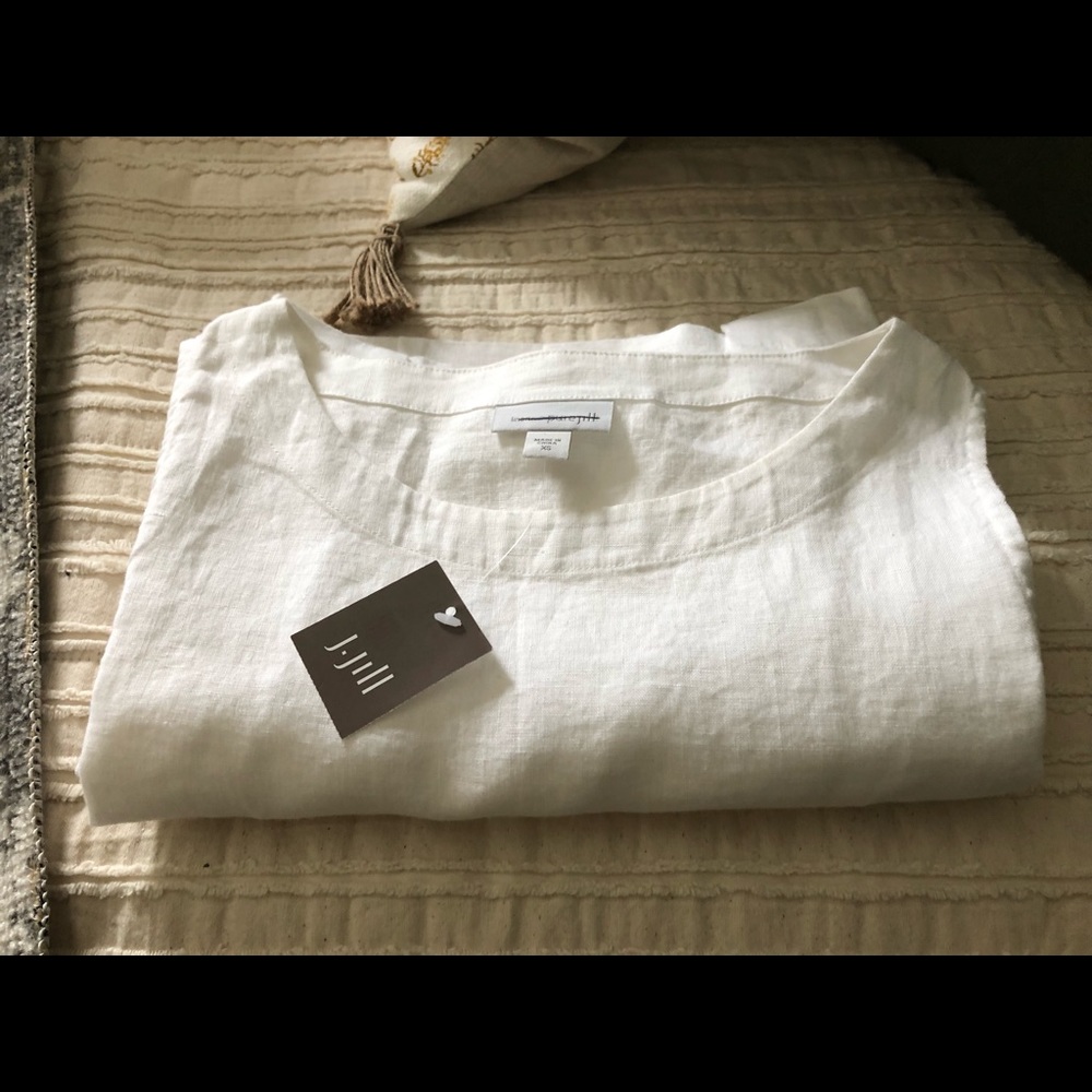 J Jill Pure Linen Tunic Size XS White Sleeveless New NWT Summer Top